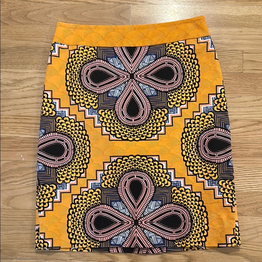 Vibrant Yellow Patterned Skirt
